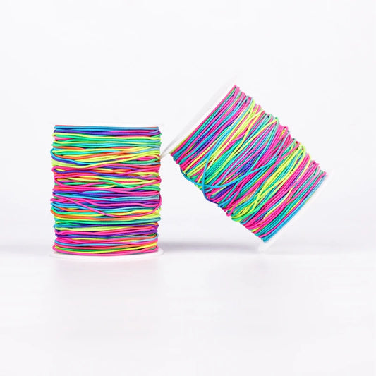 Colorful Round Elastic Thread Elastic Wire Braided Elastic Stretch Strap Cord Roll for Sewing  Elastic Cord
