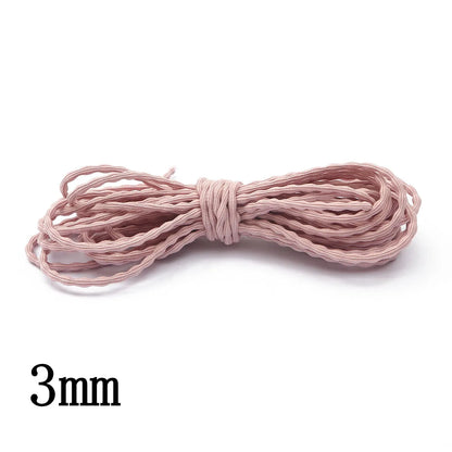 Bandes élastiques rondes pour la couture, ULen caoutchouc, ligne commissionnée, fil de bricolage, vêtements, accessoires de couture de vêtement, 5m par sac, 3mm