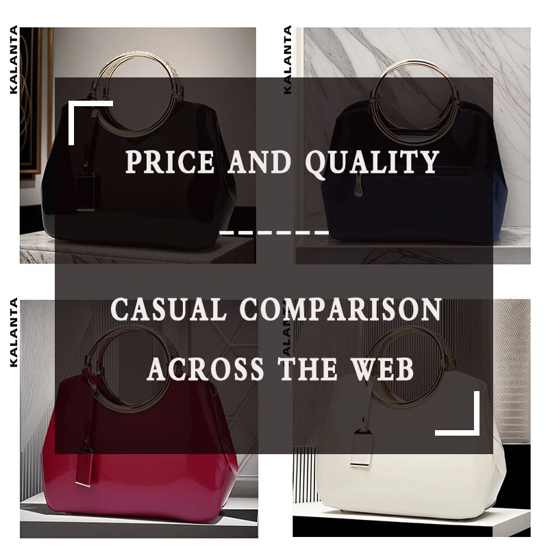 Kalanta Women's Luxury Bolsa Da Brands Pu Leather Shoulder Bag for Women Light Party Wallets Latest Version B Import Handbags