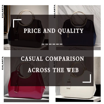 Kalanta Women's Luxury Bolsa Da Brands Pu Leather Shoulder Bag for Women Light Party Wallets Latest Version B Import Handbags