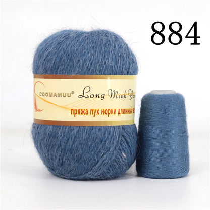 خيط كشمير المينك الروسي المنفوش، خيط أزياء، خيط يدوي لمورد DIY، 50 جرام أساسي، 20 جرام إضافي، جديد