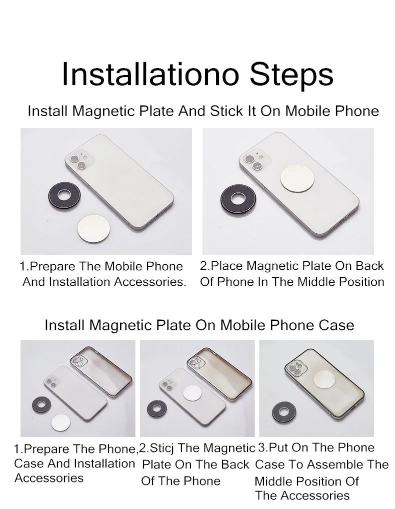 Support magnétique pour téléphone de voiture, mini support rond pour tableau de bord, pour iPhone, Samsung, Xiaomi, support magnétique en métal pour GPS, support mural