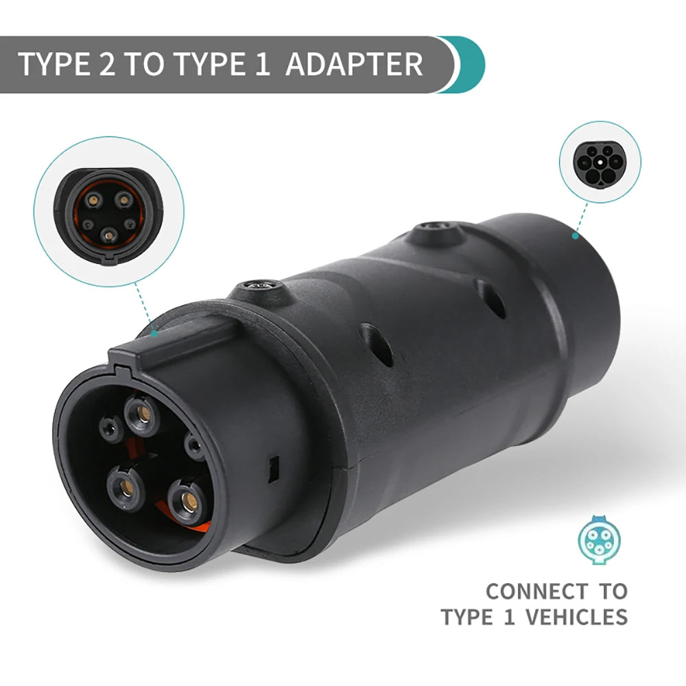 SaeJ – adaptateur 1772 vers Tesla T2-T1, Type 2 vers Type 1, chargeur EV, prise électrique 32a AC, connecteur de charge EVSE