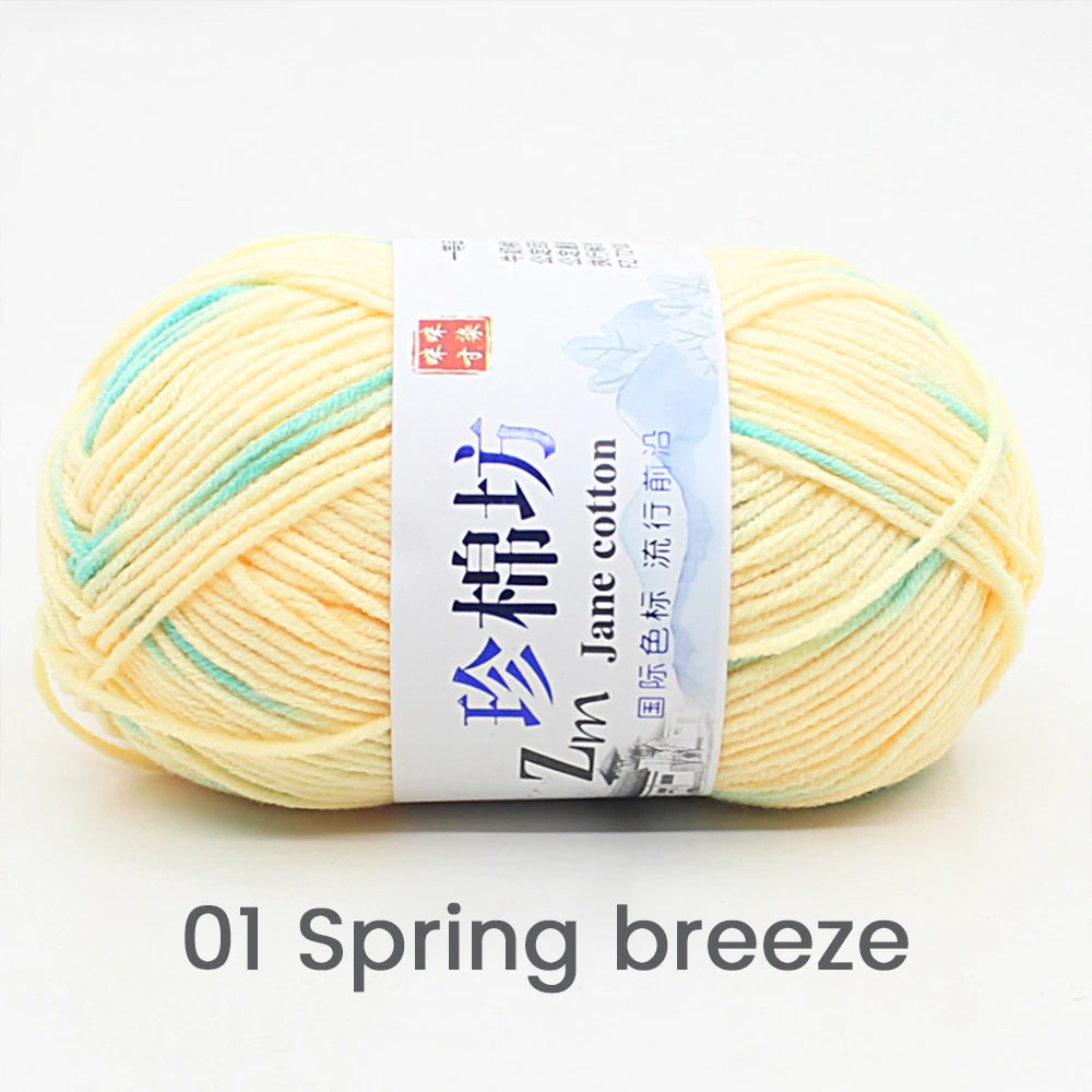 Fil de Laine Doux et Chaud à la Main, Crochet Double Ogo, BLANC ateur de Couleurs, Fil de Barrage, Bricolage Artisanal, Tricot, Pull, Écharpe, Chapeau, 50g/Pièce