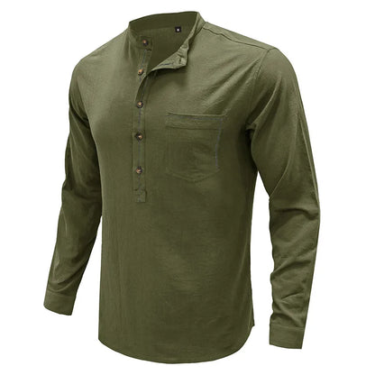 NEW1 1702 Men's shirt with multiple pockets, casual long sleeved top for Men's Shirts  K922K-01-06