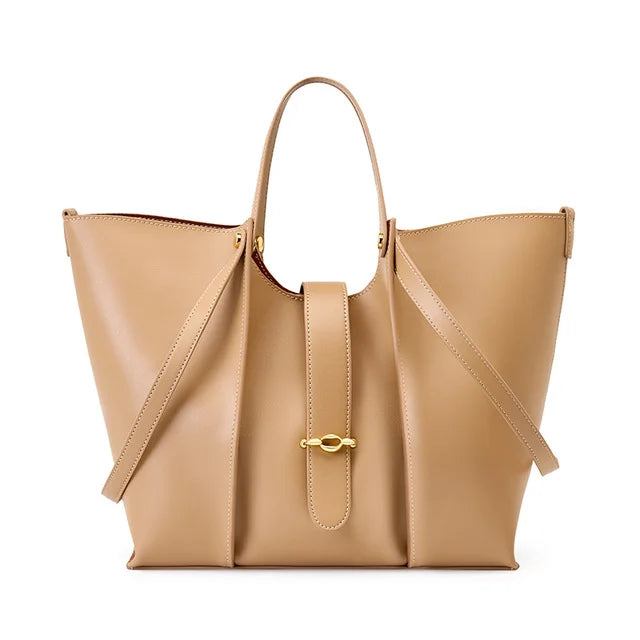 Luxury Woman Shoulder Bag - Soft Leather - Large Capacity Square Fashion Tote Bag  Fashionable Cowhide Underarm Shoulder Bags