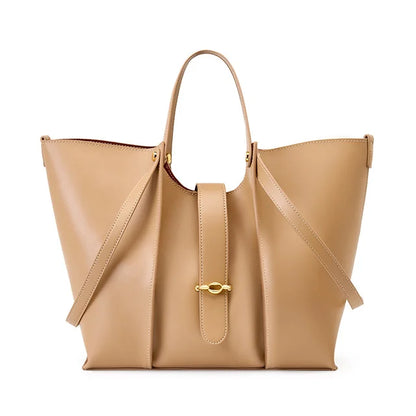 Luxury Woman Shoulder Bag - Soft Leather - Large Capacity Square Fashion Tote Bag  Fashionable Cowhide Underarm Shoulder Bags
