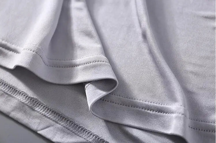 T-shirt ras du cou à manches courtes pour homme, vêtements de nuit, 50% soie, 50% Viscose, SG201