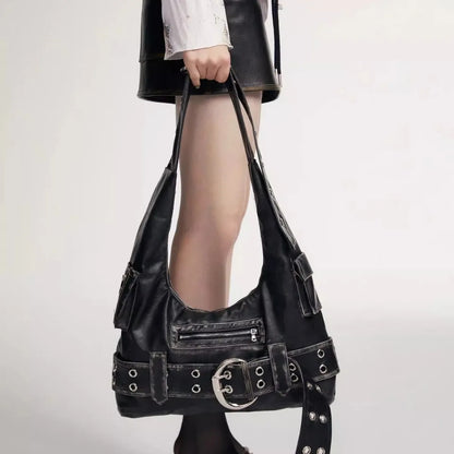 Luxury Handmade Hobo Bag in PU Leather Vintage Fashion Design with Zipper Closure Portable & National Style for Women
