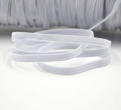 Rouleau de Bande artificiel astique en Nylon Blanc et Noir, Corde de Bain Tressée, Accessoire de Couture de Vêtement, Bricolage de Masque, 3/6/ 8/10/12mm, 1 Pièce
