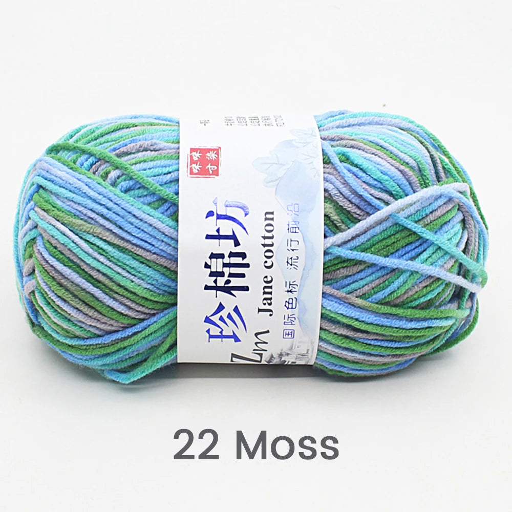 Fil de Laine Doux et Chaud à la Main, Crochet Double Ogo, BLANC ateur de Couleurs, Fil de Barrage, Bricolage Artisanal, Tricot, Pull, Écharpe, Chapeau, 50g/Pièce