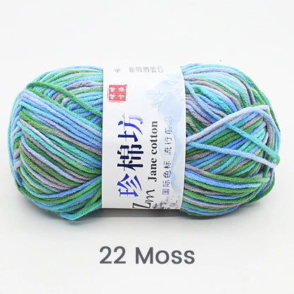 Fil de Laine Doux et Chaud à la Main, Crochet Double Ogo, BLANC ateur de Couleurs, Fil de Barrage, Bricolage Artisanal, Tricot, Pull, Écharpe, Chapeau, 50g/Pièce