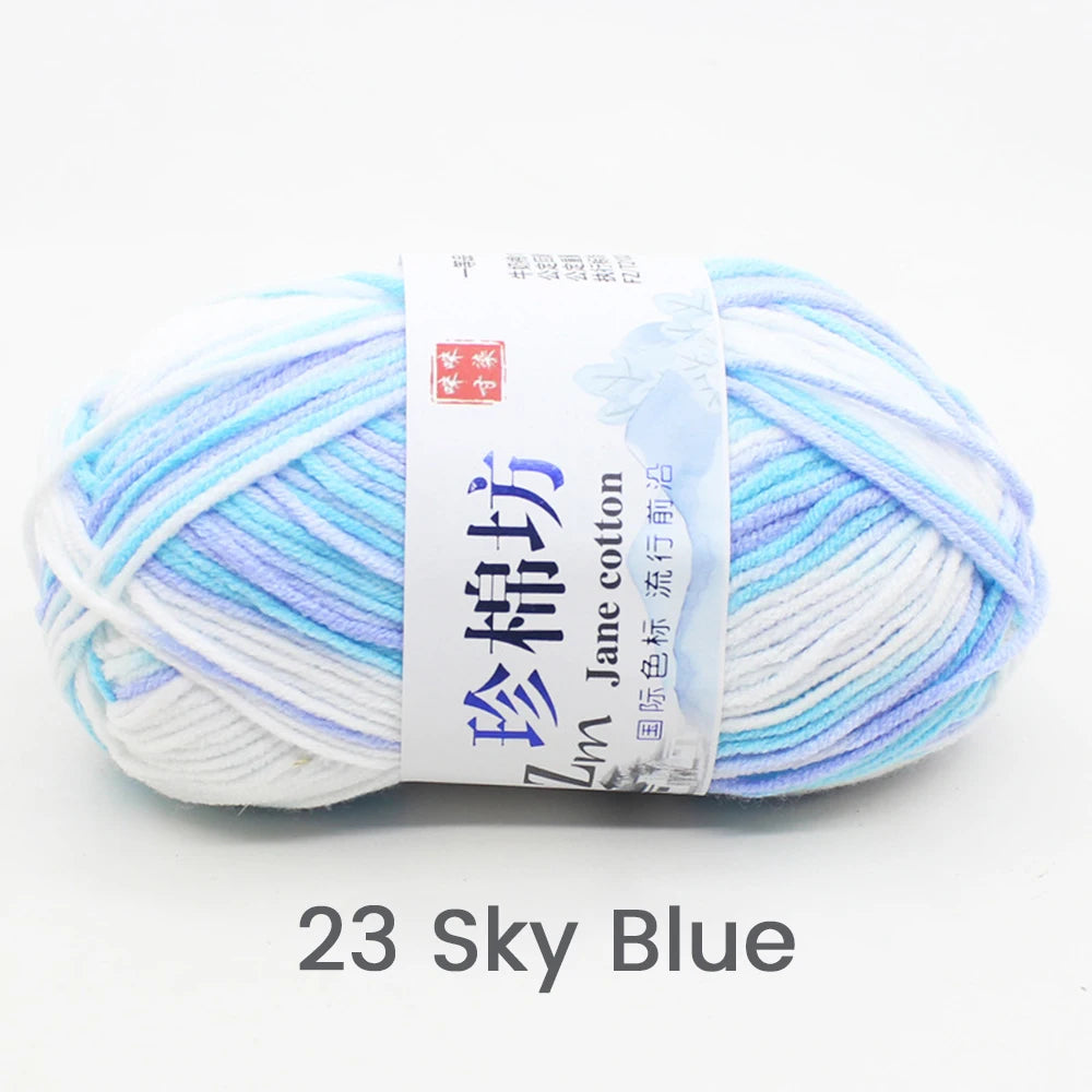 Fil de Laine Doux et Chaud à la Main, Crochet Double Ogo, BLANC ateur de Couleurs, Fil de Barrage, Bricolage Artisanal, Tricot, Pull, Écharpe, Chapeau, 50g/Pièce