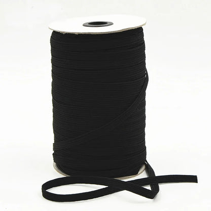 Rouleau de Bande artificiel astique en Nylon Blanc et Noir, Corde de Bain Tressée, Accessoire de Couture de Vêtement, Bricolage de Masque, 3/6/ 8/10/12mm, 1 Pièce