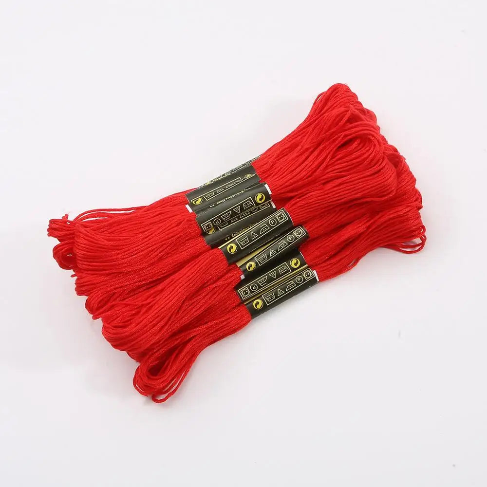 Fil de point de croix en Polyester coloré pour broderie, 7.5M, fil de coton coloré pour l'artisanat fait à la main, fournitures de fil à coudre, vente en gros
