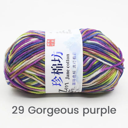 Fil de Laine Doux et Chaud à la Main, Crochet Double Ogo, BLANC ateur de Couleurs, Fil de Barrage, Bricolage Artisanal, Tricot, Pull, Écharpe, Chapeau, 50g/Pièce