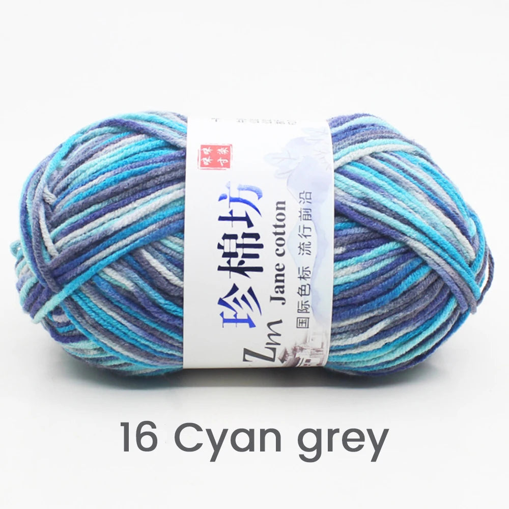 Fil de Laine Doux et Chaud à la Main, Crochet Double Ogo, BLANC ateur de Couleurs, Fil de Barrage, Bricolage Artisanal, Tricot, Pull, Écharpe, Chapeau, 50g/Pièce