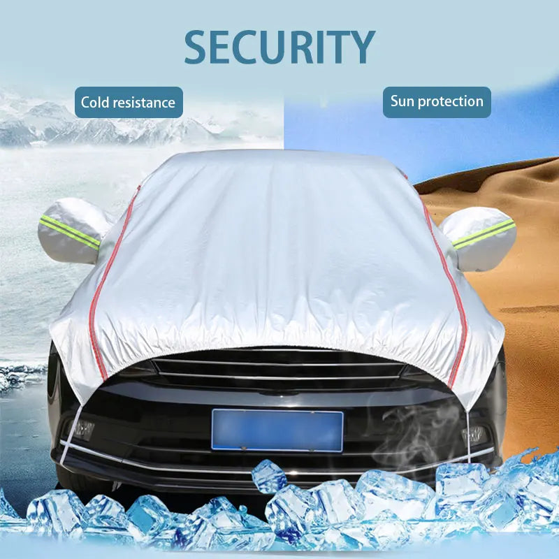 Demi-bâche universelle pour voiture, imperméable, pour l'extérieur, Oxford, soleil, pluie, Protection Uv, anti-poussière, anti-neige, pour SUV, berline