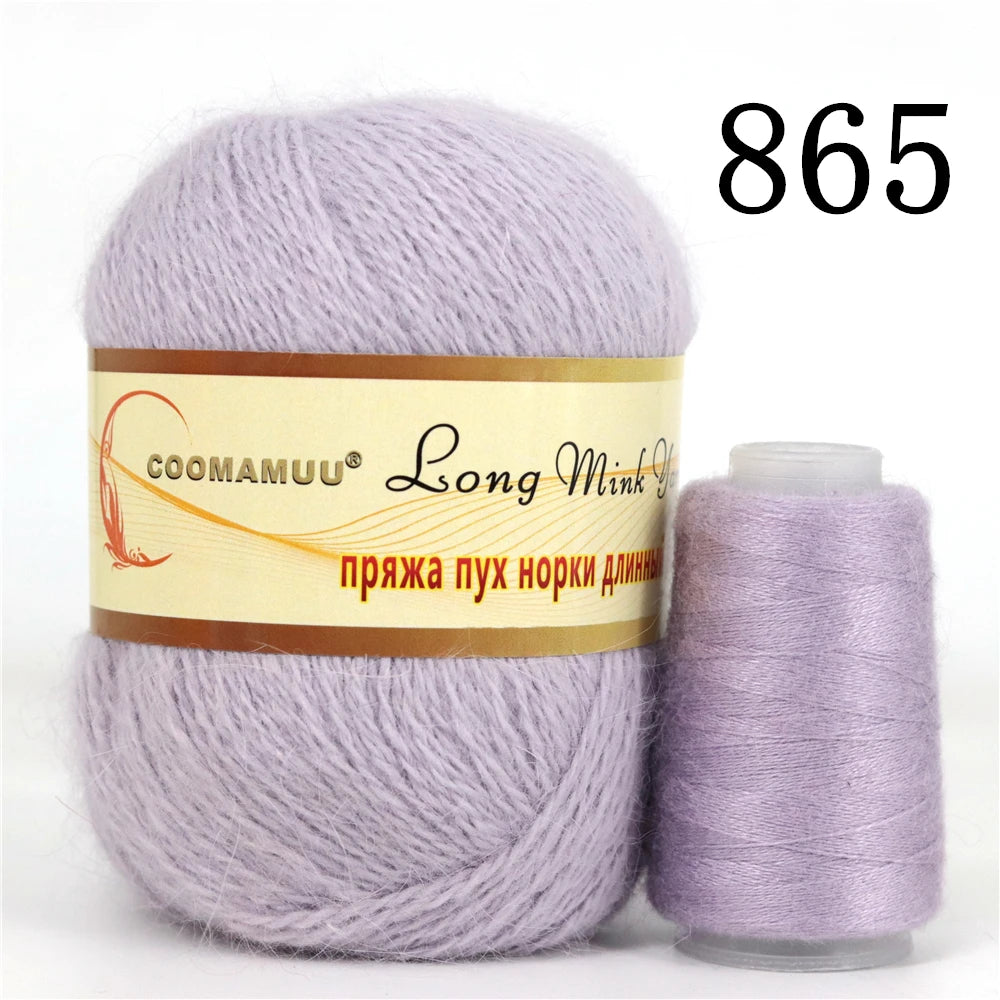 خيط كشمير المينك الروسي المنفوش، خيط أزياء، خيط يدوي لمورد DIY، 50 جرام أساسي، 20 جرام إضافي، جديد