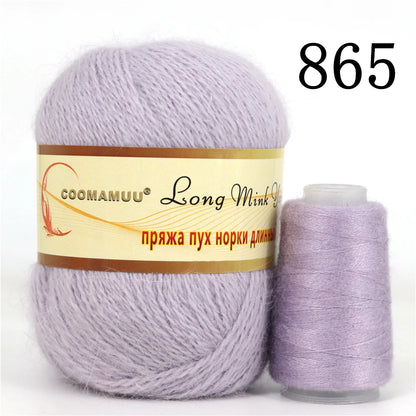 خيط كشمير المينك الروسي المنفوش، خيط أزياء، خيط يدوي لمورد DIY، 50 جرام أساسي، 20 جرام إضافي، جديد