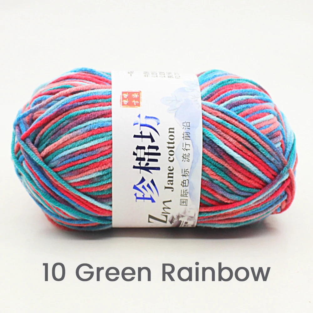Fil de Laine Doux et Chaud à la Main, Crochet Double Ogo, BLANC ateur de Couleurs, Fil de Barrage, Bricolage Artisanal, Tricot, Pull, Écharpe, Chapeau, 50g/Pièce