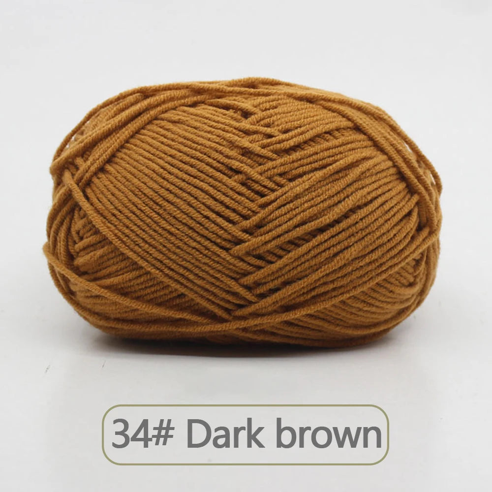 Fil de laine douce en coton au lait, 50g, Crochet, anti-boulochage, fil à tricoter à la main pour Cardigan, écharpe, chapeau, pull pour bébé, fournitures de poupée