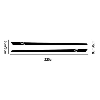 2 pièces/lot 220x8cm rayures latérales Style voiture deux carrosserie autocollants décalcomanie enveloppe de voiture Film vinyle Automobiles produits accessoires de voiture