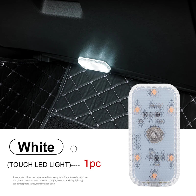 LED tactile lumière Mini sans fil voiture éclairage intérieur Auto toit plafond lampe de lecture pour porte pied coffre boîte de rangement USB charge