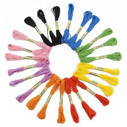 Fil de point de croix en Polyester coloré pour broderie, 7.5M, fil de coton coloré pour l'artisanat fait à la main, fournitures de fil à coudre, vente en gros
