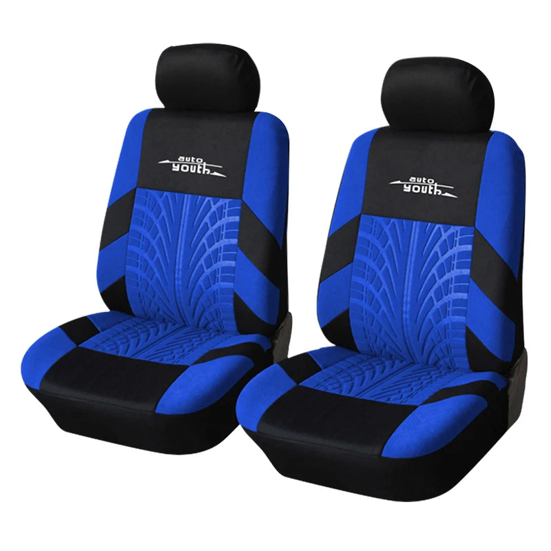 AU-UTH-Ensemble de Housses de Siège de Voiture Brodées, Protection Universelle Adaptée à la Plupart des Voitures, avec un Style Track Tatif
