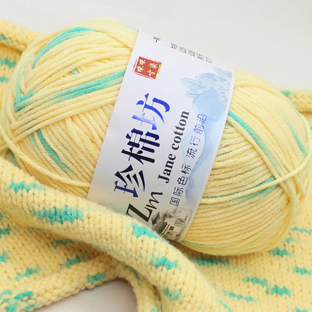 Fil de Laine Doux et Chaud à la Main, Crochet Double Ogo, BLANC ateur de Couleurs, Fil de Barrage, Bricolage Artisanal, Tricot, Pull, Écharpe, Chapeau, 50g/Pièce