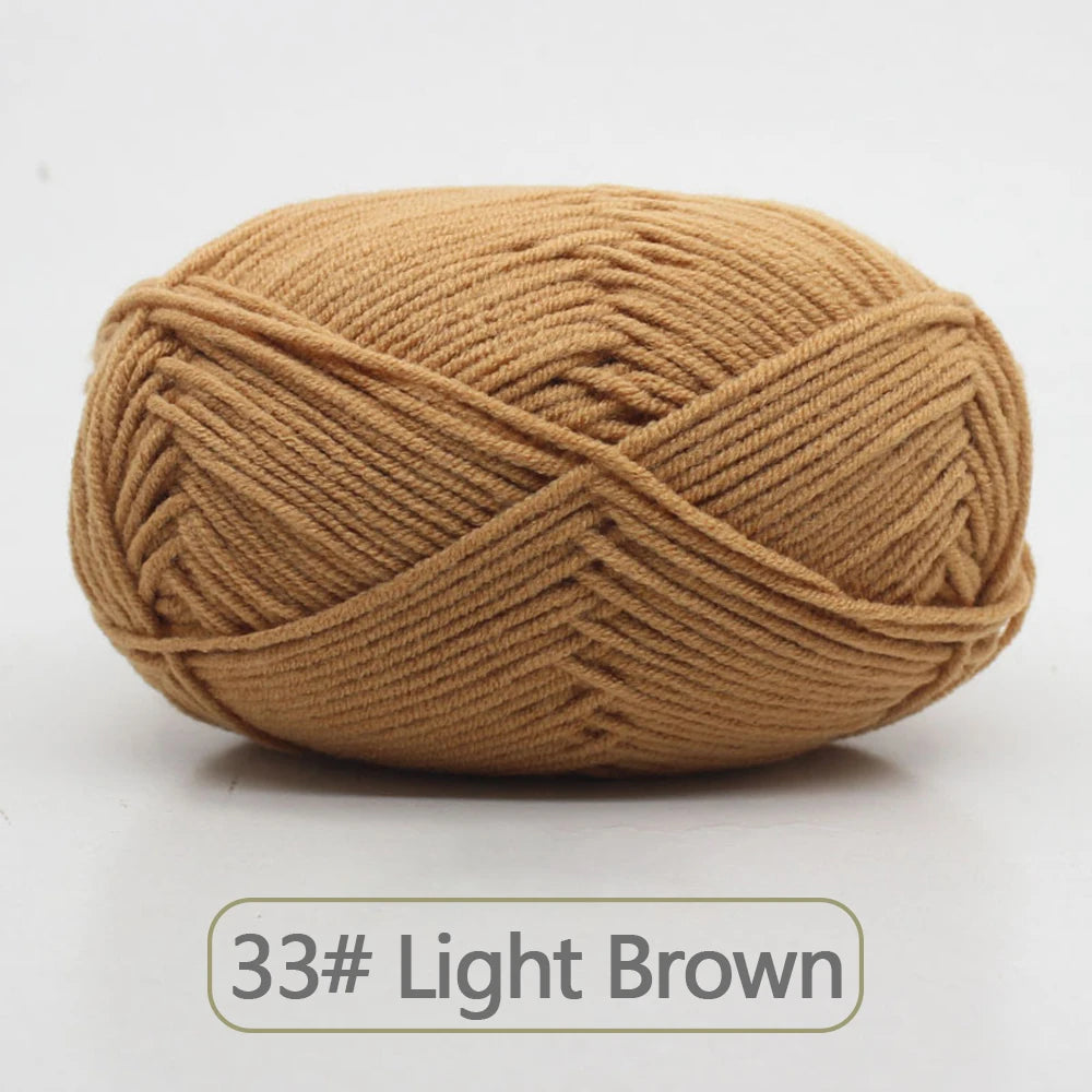 Fil de laine douce en coton au lait, 50g, Crochet, anti-boulochage, fil à tricoter à la main pour Cardigan, écharpe, chapeau, pull pour bébé, fournitures de poupée