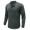 NEW1 1702 Men's shirt with multiple pockets, casual long sleeved top for Men's Shirts  K922K-01-06