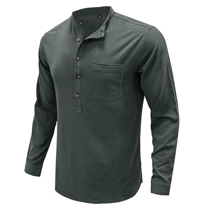NEW1 1702 Men's shirt with multiple pockets, casual long sleeved top for Men's Shirts  K922K-01-06