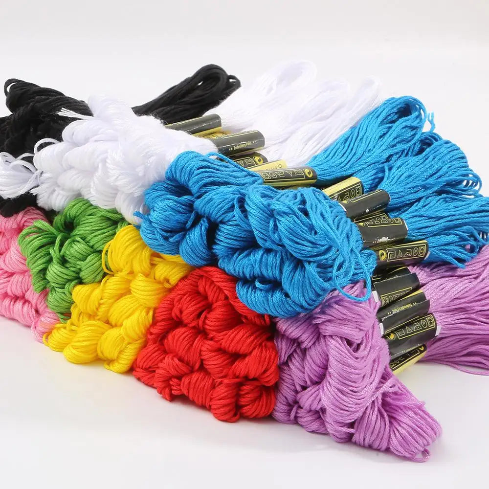 Fil de point de croix en Polyester coloré pour broderie, 7.5M, fil de coton coloré pour l'artisanat fait à la main, fournitures de fil à coudre, vente en gros