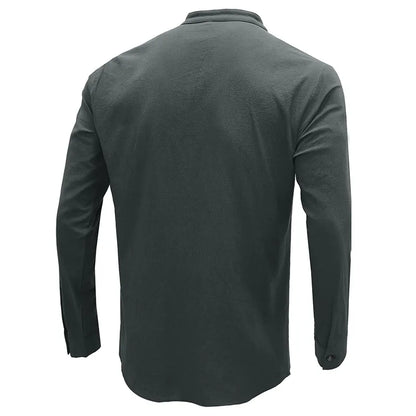 Wholesale Long Sleeve Shirt Linen Men Shirt Casual Long Sleeve 2025 Plus Size Men's Shirts for Guys