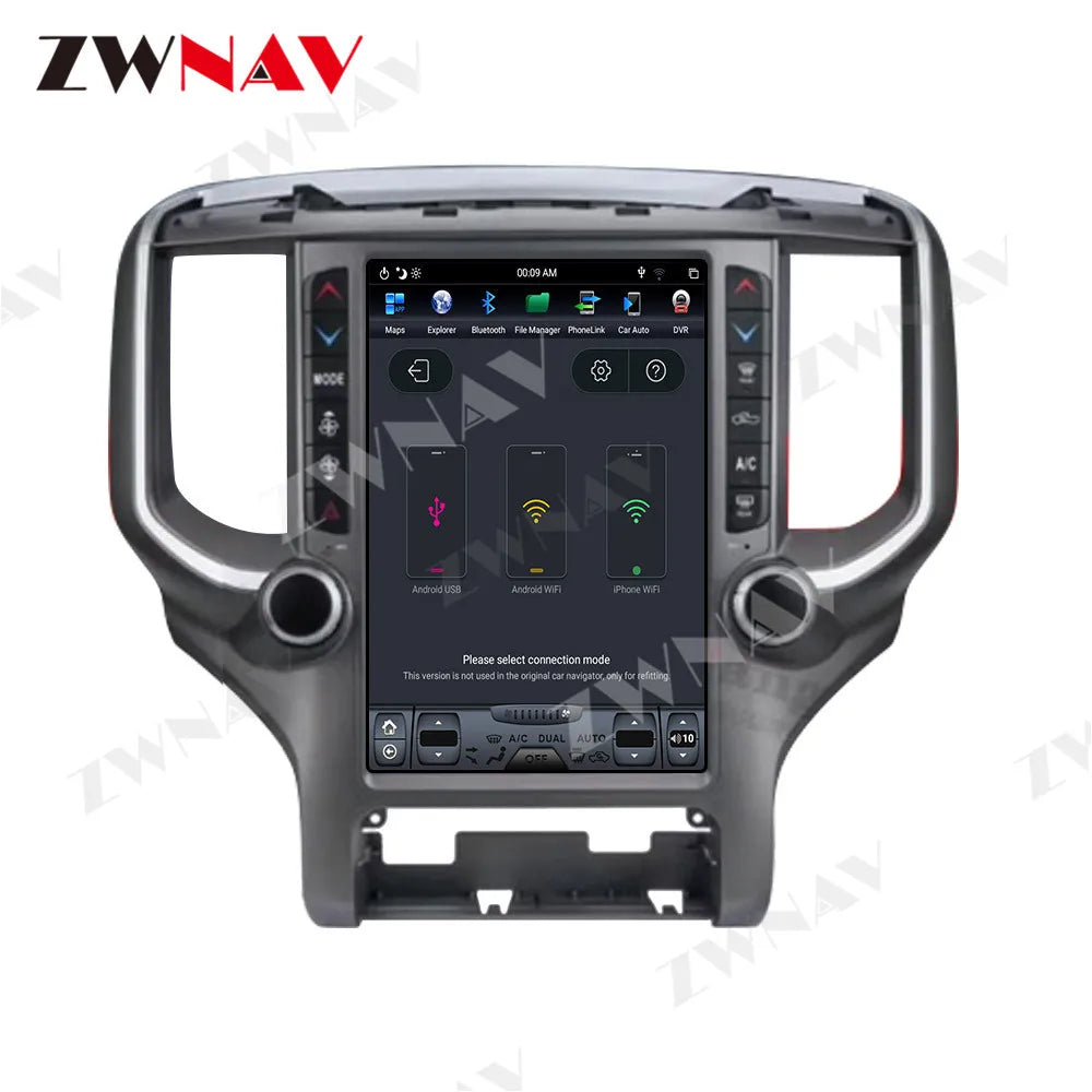 Autoradio pour Dodge RAM 2018 2019 2020 Android Radio voiture Navigation lecteur multimédia GPS Navigation autoradio magnétophone