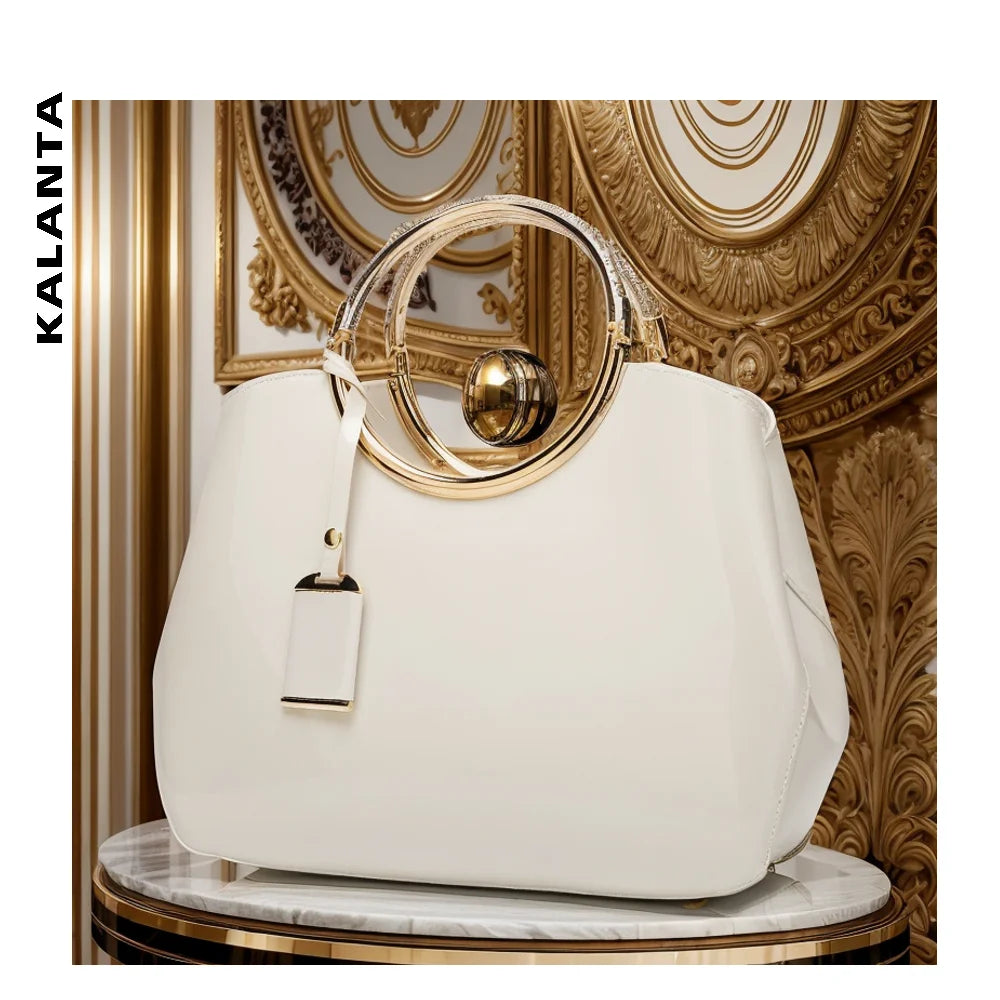 Kalanta Women's Luxury Bolsa Da Brands Pu Leather Shoulder Bag for Women Light Party Wallets Latest Version B Import Handbags