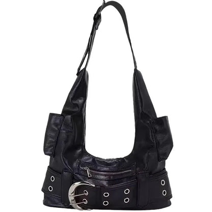 Luxury Handmade Hobo Bag in PU Leather Vintage Fashion Design with Zipper Closure Portable & National Style for Women
