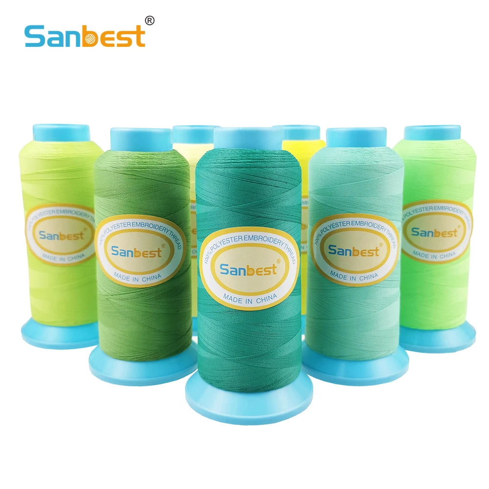 Sanbest-Fil à broder en polyester mat, fils de machine Brother Singer Janome Babylock, haute résistance, 120D, 2, 75D, 2, 3000m