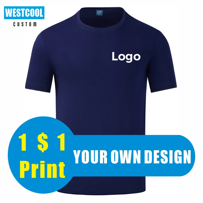 T-shirt imprimé personnalisé avec logo de marque, personnalisé, personnalisé, personnalisé, votre propre design, mode
