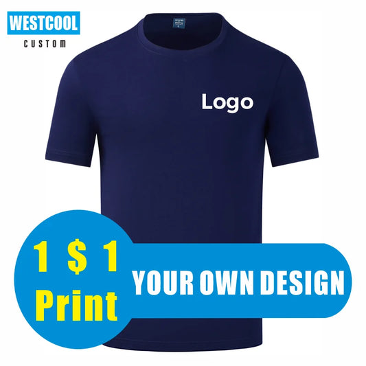 T-shirt imprimé personnalisé avec logo de marque, personnalisé, personnalisé, personnalisé, votre propre design, mode