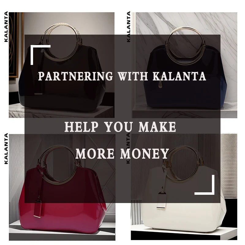 Kalanta Women's Luxury Bolsa Da Brands Pu Leather Shoulder Bag for Women Light Party Wallets Latest Version B Import Handbags