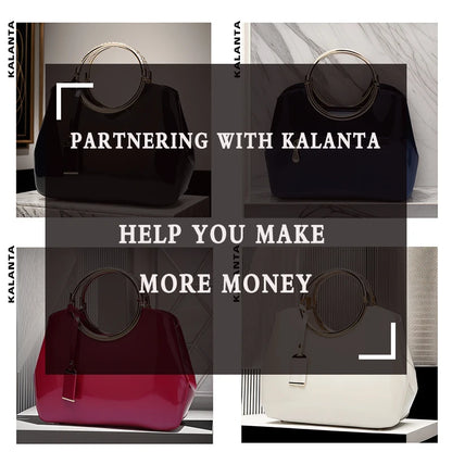 Kalanta Women's Luxury Bolsa Da Brands Pu Leather Shoulder Bag for Women Light Party Wallets Latest Version B Import Handbags