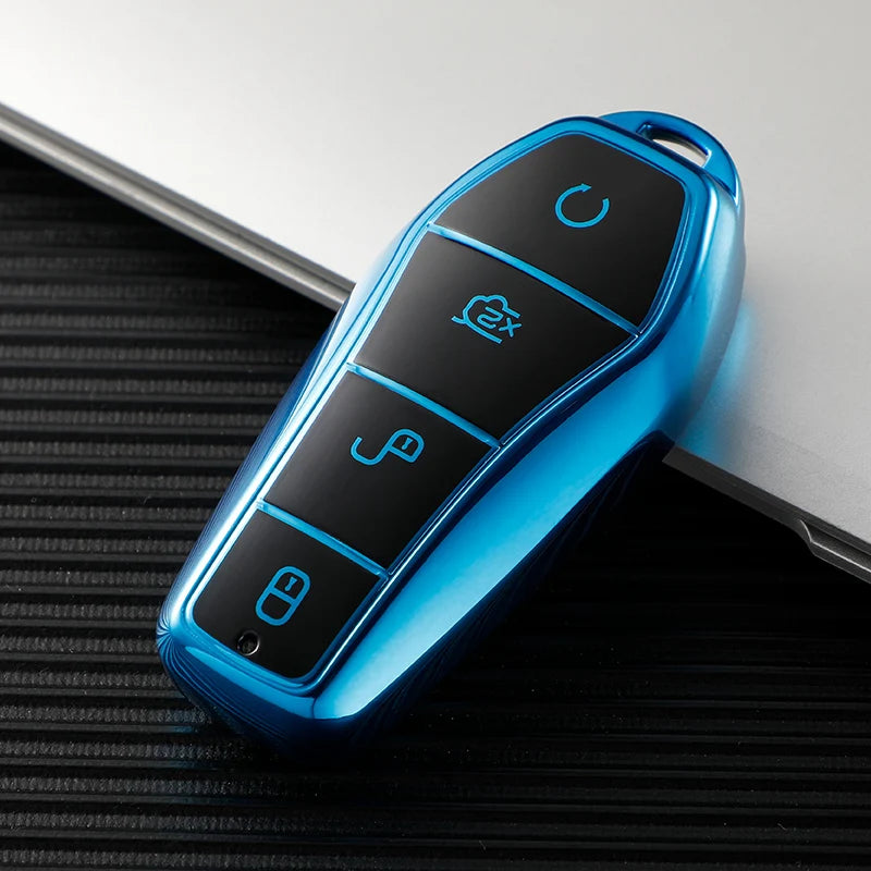 Étui pour clé de voiture en TPU à 4 boutons, housse de protection pour télécommande BYD Atto 3 Han EV Dolphin, accessoires automobiles