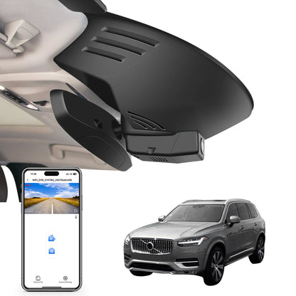 Mangoal Dash Cam 4K pour Volvo XC90 (modèle A/B) 2016-2026 g-capteur WiFi APP GPS caméra de voiture enregistreur avec carte SD 64GB/128GB