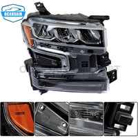 Ensemble de phares LED gauche/droite, 1 pièce, pour Chevrolet Silverado 1500 2019 – 2021, avec clignotants halogènes 84621850 84621851