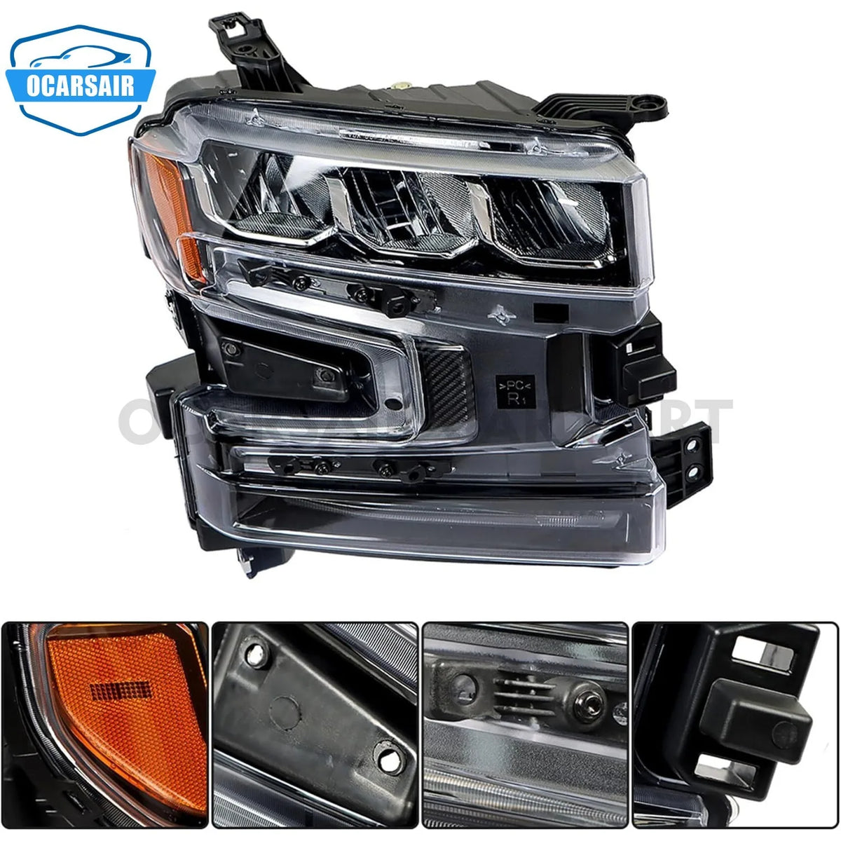 Ensemble de phares LED gauche/droite, 1 pièce, pour Chevrolet Silverado 1500 2019 – 2021, avec clignotants halogènes 84621850 84621851
