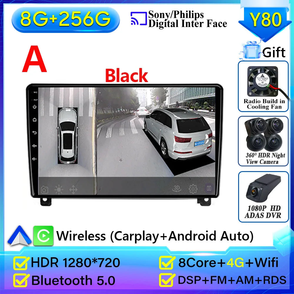 Autoradio Carplay pour Peugeot 407 2004-2011 Android 15 Navigation GPS Android Auto stéréo Android 15 vidéo 2K BT 4G No 2din DVD