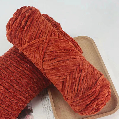 Fil de velours doux en Chenille, mélange de laine tricotée au Crochet, écharpe faite à la main, manteau, couverture et chapeau pour bébé, 95g
